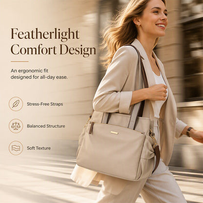 🎉 BEGRÄNSAD TID 50% RABATT! 👜 Casual Canvas Toteväska med Plisserade Sidofickor för Kvinnor – Minimalistisk Design, 8-Zons Organisation & Multifunktionell Styling ✨