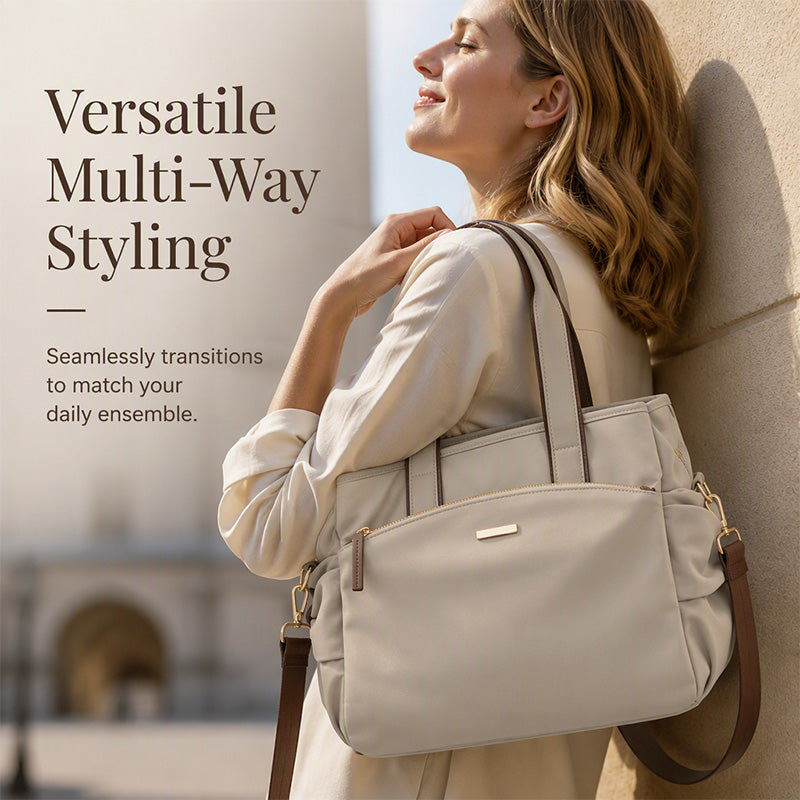 🎉 BEGRÄNSAD TID 50% RABATT! 👜 Casual Canvas Toteväska med Plisserade Sidofickor för Kvinnor – Minimalistisk Design, 8-Zons Organisation & Multifunktionell Styling ✨