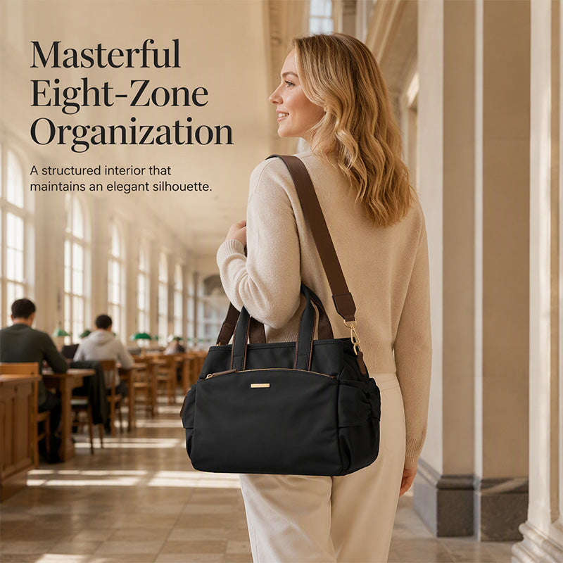 🎉 BEGRÄNSAD TID 50% RABATT! 👜 Casual Canvas Toteväska med Plisserade Sidofickor för Kvinnor – Minimalistisk Design, 8-Zons Organisation & Multifunktionell Styling ✨