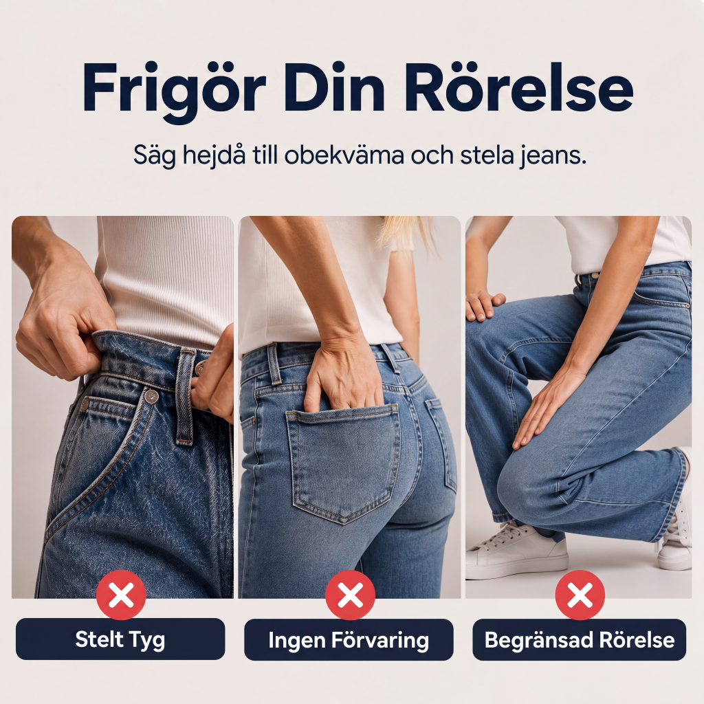 Kvinnors lediga jeans med raka ben