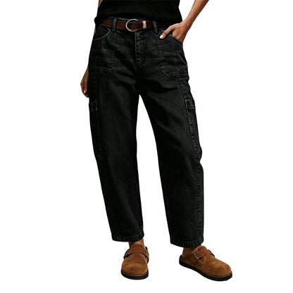 Kvinnors lediga jeans med raka ben