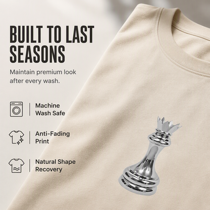 👕Nyheter – T-shirt för män med schackdrottning-motiv – Andningsbart tyg och avslappnad passform för vardaglig komfort