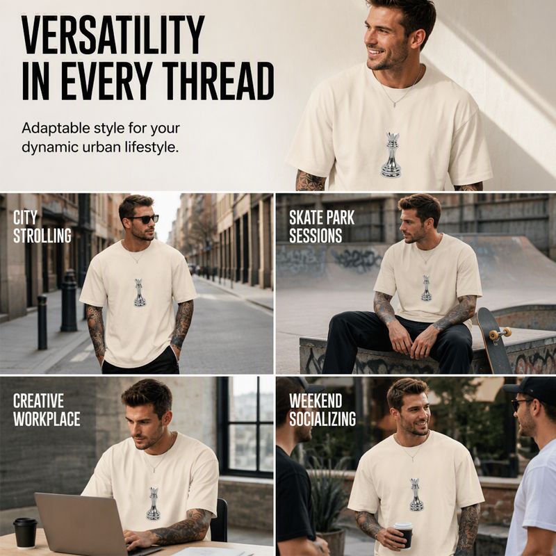 👕Nyheter – T-shirt för män med schackdrottning-motiv – Andningsbart tyg och avslappnad passform för vardaglig komfort