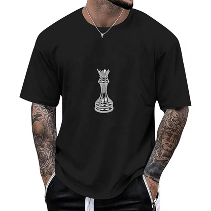 👕Nyheter – T-shirt för män med schackdrottning-motiv – Andningsbart tyg och avslappnad passform för vardaglig komfort