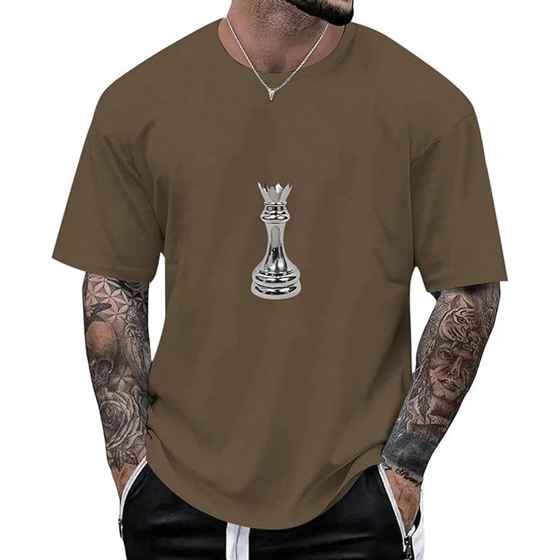 👕Nyheter – T-shirt för män med schackdrottning-motiv – Andningsbart tyg och avslappnad passform för vardaglig komfort