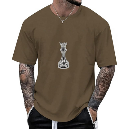👕Nyheter – T-shirt för män med schackdrottning-motiv – Andningsbart tyg och avslappnad passform för vardaglig komfort