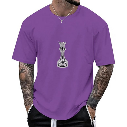👕Nyheter – T-shirt för män med schackdrottning-motiv – Andningsbart tyg och avslappnad passform för vardaglig komfort
