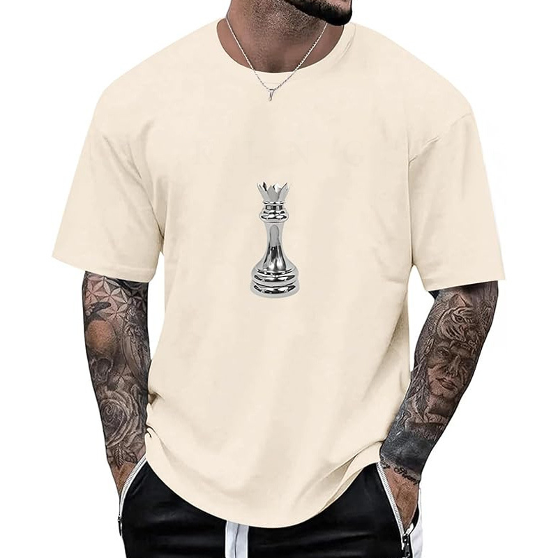 👕Nyheter – T-shirt för män med schackdrottning-motiv – Andningsbart tyg och avslappnad passform för vardaglig komfort