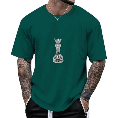👕Nyheter – T-shirt för män med schackdrottning-motiv – Andningsbart tyg och avslappnad passform för vardaglig komfort
