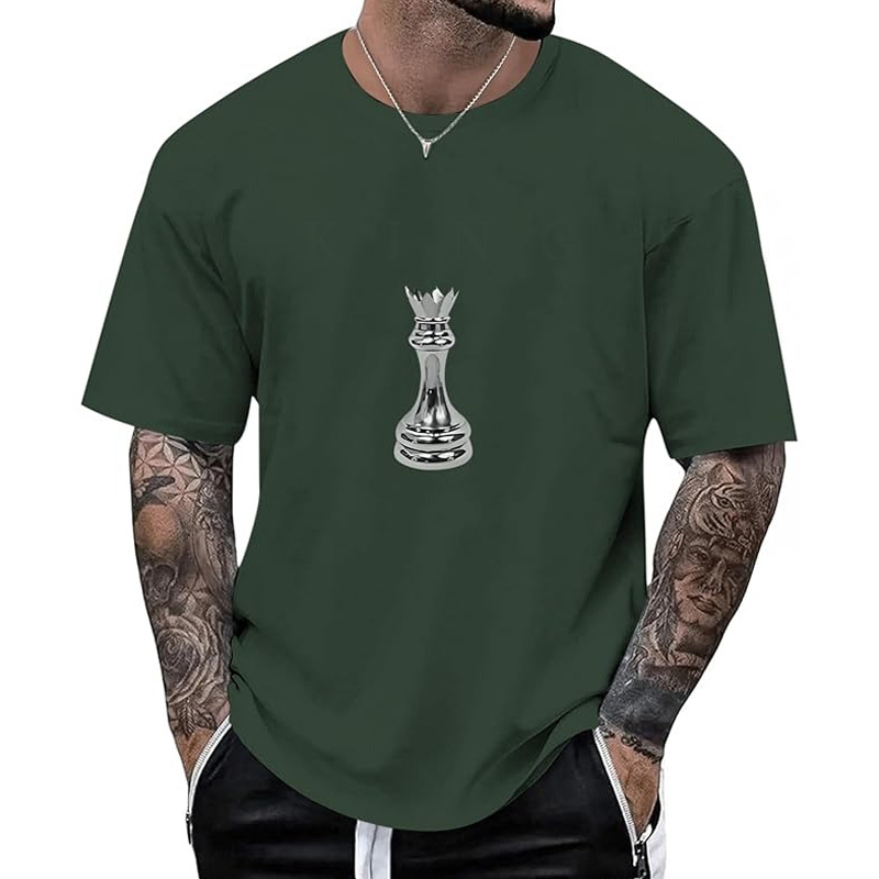 👕Nyheter – T-shirt för män med schackdrottning-motiv – Andningsbart tyg och avslappnad passform för vardaglig komfort