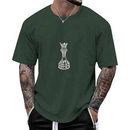👕Nyheter – T-shirt för män med schackdrottning-motiv – Andningsbart tyg och avslappnad passform för vardaglig komfort