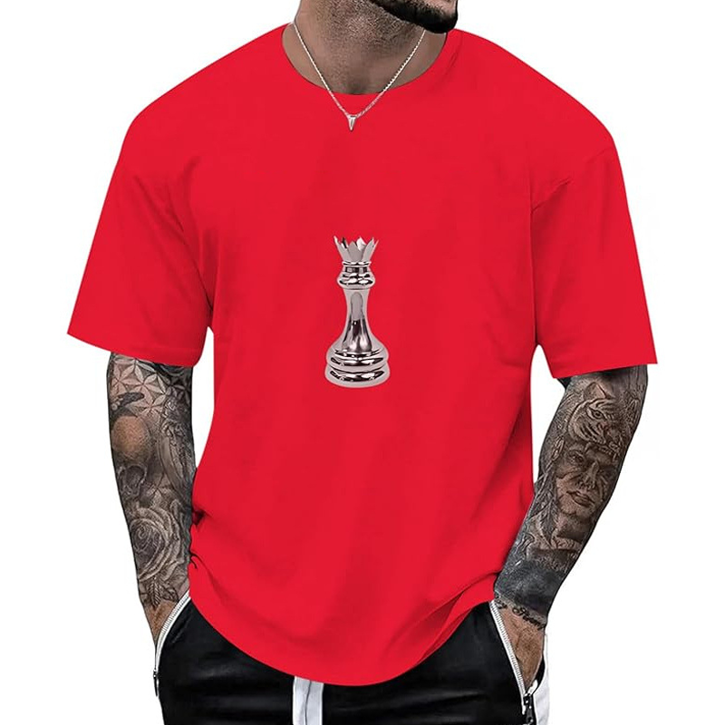 👕Nyheter – T-shirt för män med schackdrottning-motiv – Andningsbart tyg och avslappnad passform för vardaglig komfort