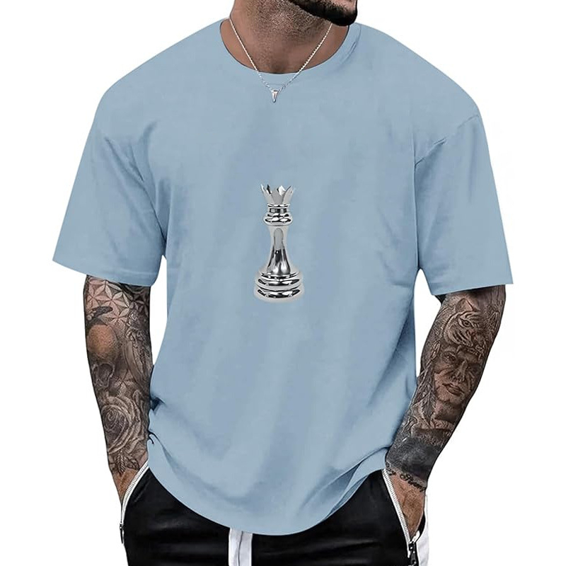 👕Nyheter – T-shirt för män med schackdrottning-motiv – Andningsbart tyg och avslappnad passform för vardaglig komfort