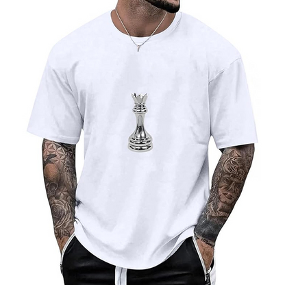 👕Nyheter – T-shirt för män med schackdrottning-motiv – Andningsbart tyg och avslappnad passform för vardaglig komfort