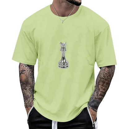 👕Nyheter – T-shirt för män med schackdrottning-motiv – Andningsbart tyg och avslappnad passform för vardaglig komfort