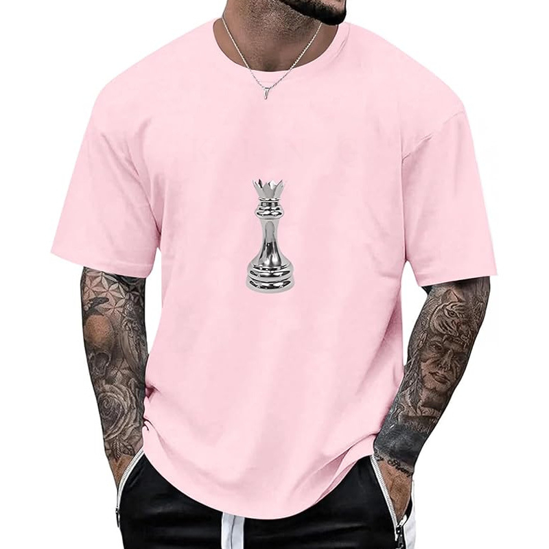 👕Nyheter – T-shirt för män med schackdrottning-motiv – Andningsbart tyg och avslappnad passform för vardaglig komfort