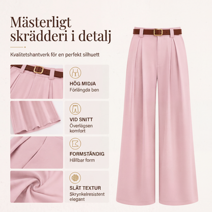 Eleganta vida kostymbyxor med hög midja för kvinnor