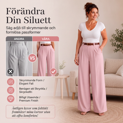 Eleganta vida kostymbyxor med hög midja för kvinnor