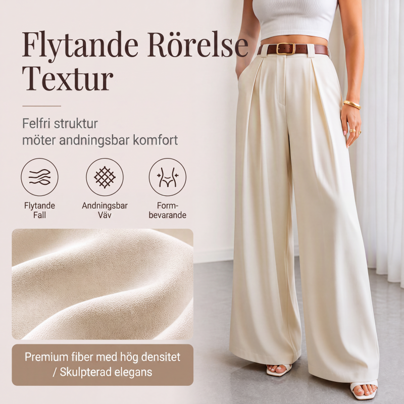 Eleganta vida kostymbyxor med hög midja för kvinnor