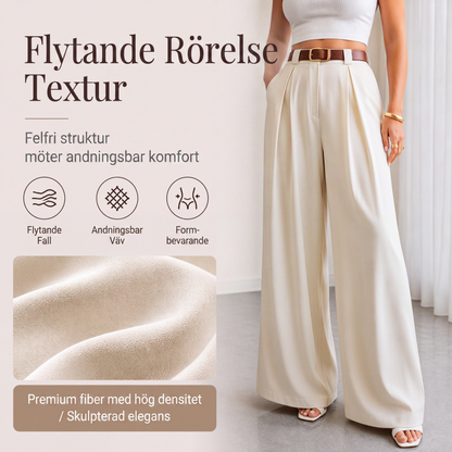 Eleganta vida kostymbyxor med hög midja för kvinnor