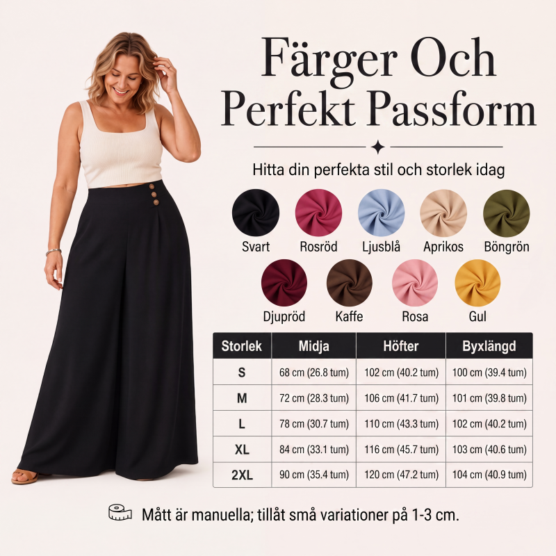 Damens lösa, luftiga vida byxor