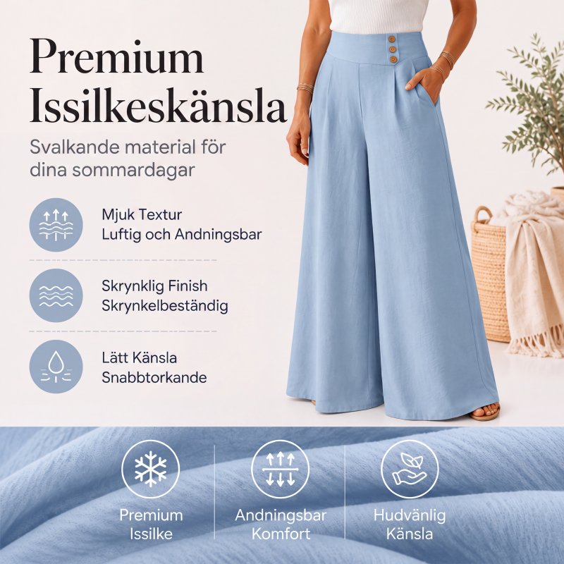 Damens lösa, luftiga vida byxor