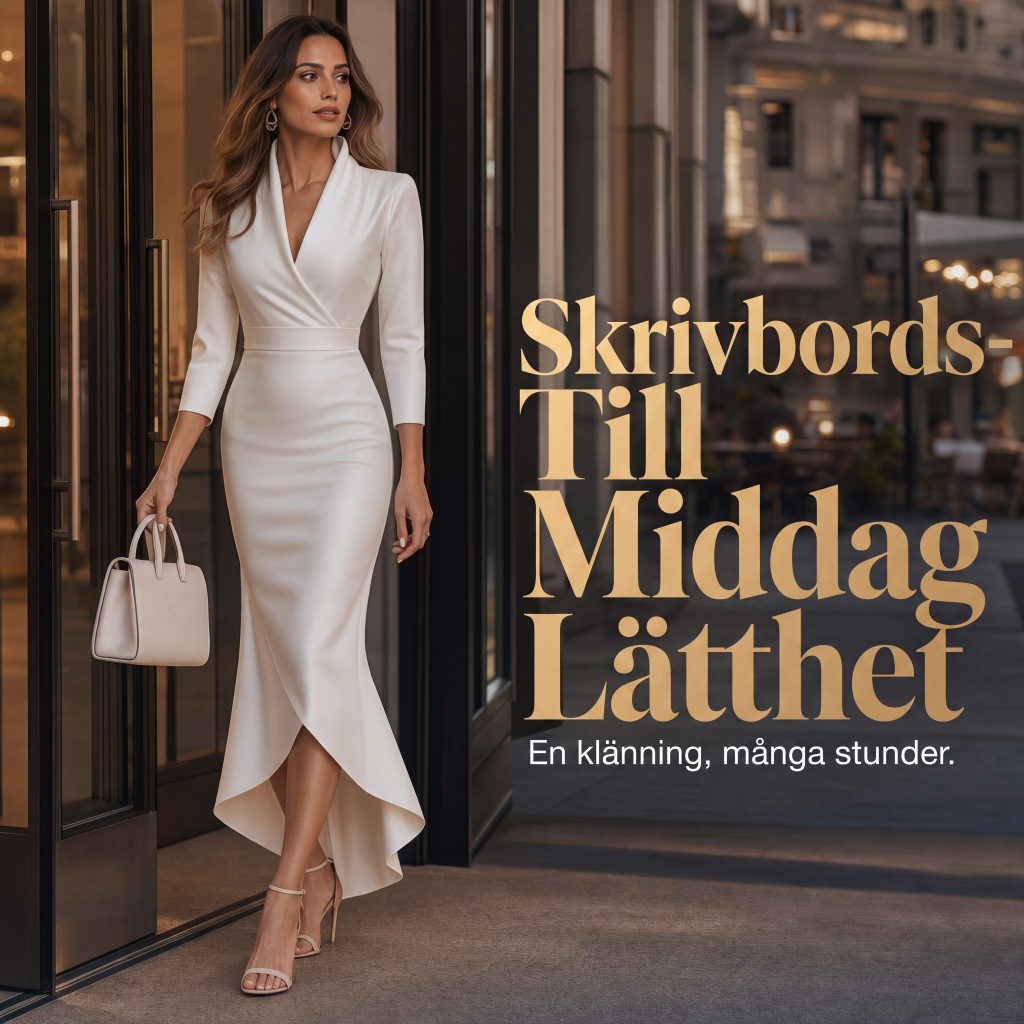 Damens eleganta midiklänning i satin