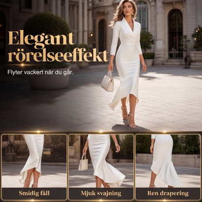 Damens eleganta midiklänning i satin