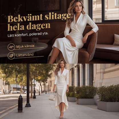 Damens eleganta midiklänning i satin