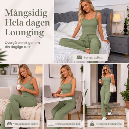 Sommarset för damer med spets, camisole och pyjamas