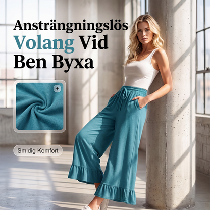 Damernas lediga vida byxor med volangkant