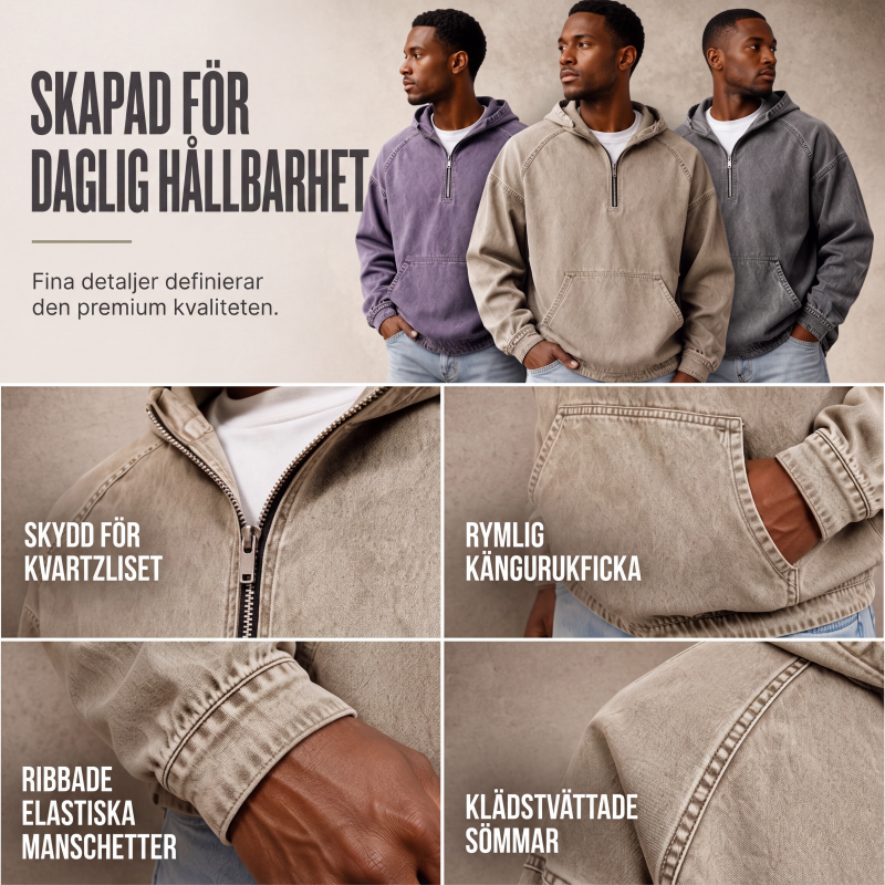 Kvinnors lediga denimjacka med halv dragkedja