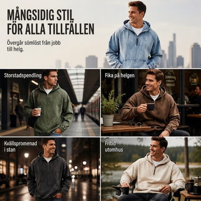 Kvinnors lediga denimjacka med halv dragkedja