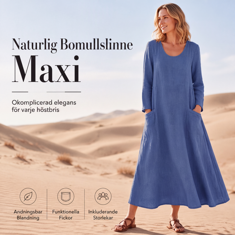 Kvinnors enfärgad långärmad klänning