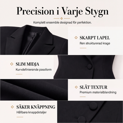 Kvinnors eleganta asymmetriska enknäppt kavajklänning