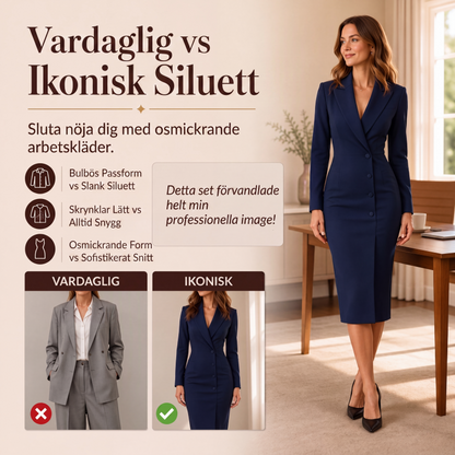 Kvinnors eleganta asymmetriska enknäppt kavajklänning