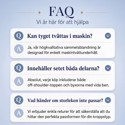 Set för kvinnor med axelbandslös topp och vida byxor