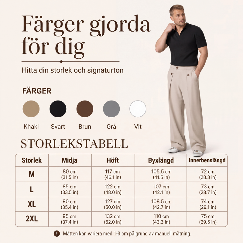 Herrbyxor med raka ben, skrynkelfria