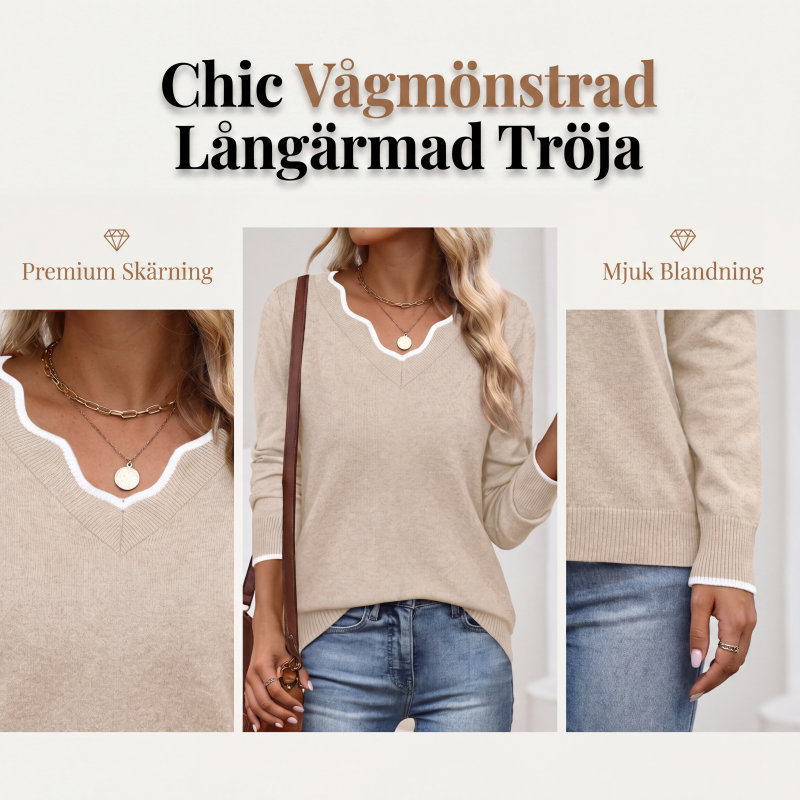 🥰Lediga långärmade stickad topp för kvinnor