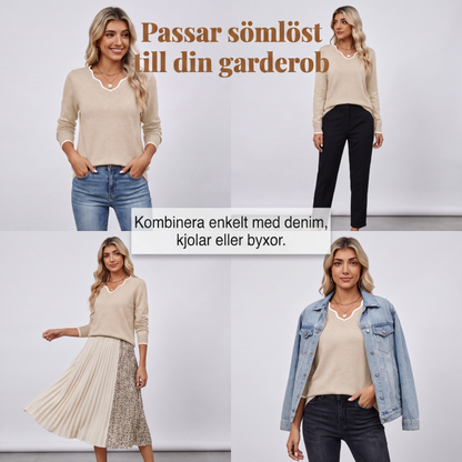 🥰Lediga långärmade stickad topp för kvinnor