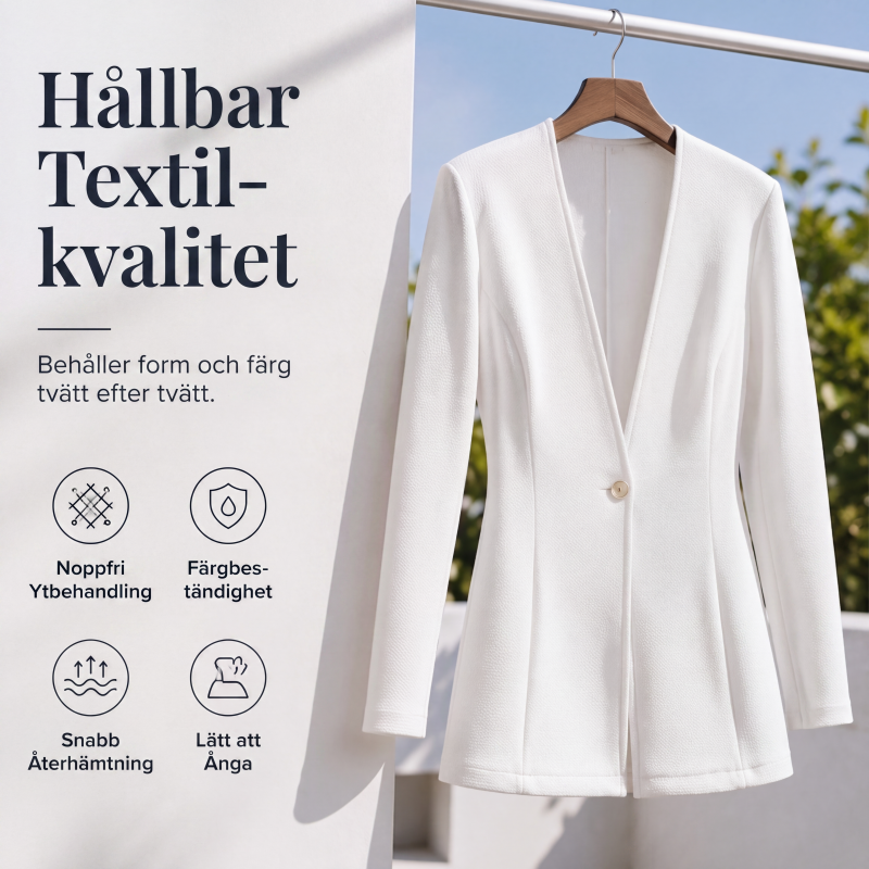 Kavaj med V-ringning och en knapp för kvinnor