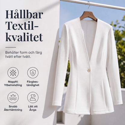 Kavaj med V-ringning och en knapp för kvinnor