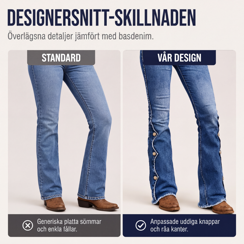 ⏰Sista dagen på rean – 50 % rabatt💃Damernas högmidjade slitna bootcut-jeans