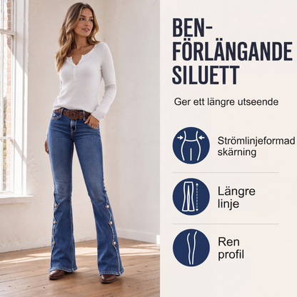 ⏰Sista dagen på rean – 50 % rabatt💃Damernas högmidjade slitna bootcut-jeans