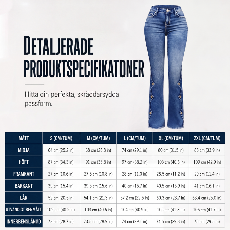 ⏰Sista dagen på rean – 50 % rabatt💃Damernas högmidjade slitna bootcut-jeans