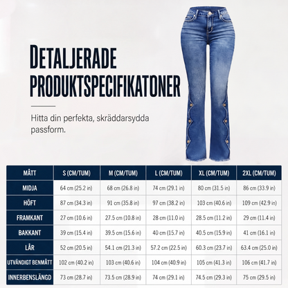 ⏰Sista dagen på rean – 50 % rabatt💃Damernas högmidjade slitna bootcut-jeans