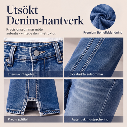 👖Höga midja vida jeans för kvinnor