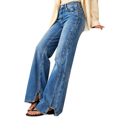 👖Höga midja vida jeans för kvinnor