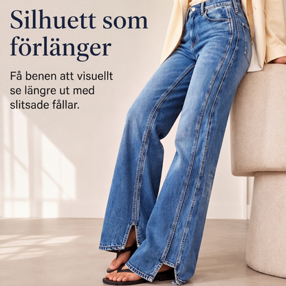👖Höga midja vida jeans för kvinnor