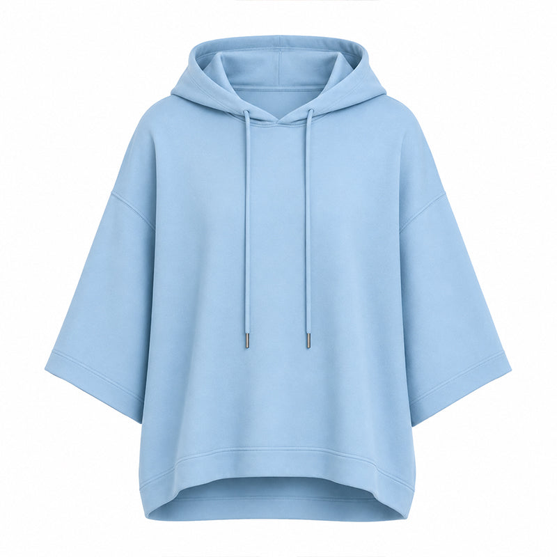 Dam Luvtröja med Lös Passform och Breda Ärmar, Ledig Sweatshirt